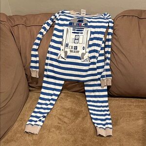 Hanna Andersson Blue and White Striped Kids Pajama Set